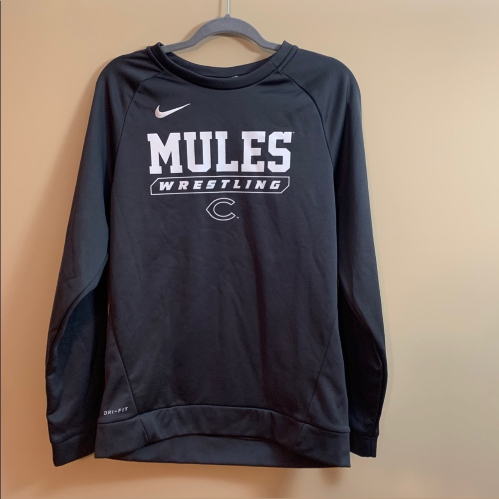 Men’s Nike Dri-fit Sweatshirt Gray White Small UCM